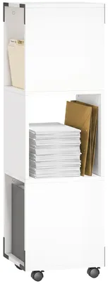 Produktbild von HOMCOM Mobiler Aktenschrank mit 3 offenen Fächern, Weiß