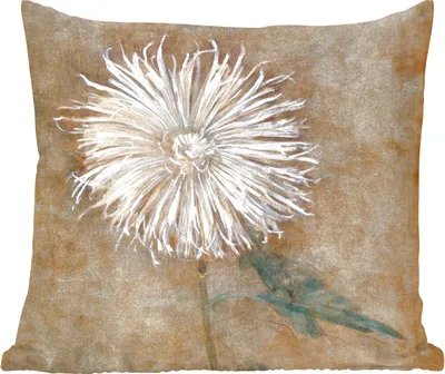 Produktbild von MuchoWow® Zierkissen Sofakissen Wohnzimmer Dekokissen 40x40 cm Chrysantheme - Piet Mondrian - Alte Meister - Foto Kissen - Schlafzimmer Dekoration