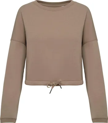 Produktbild von Native Spirit Umweltfreundliches cropped Oversize Damen Sweatshirt mit Rundhalsausschnitt