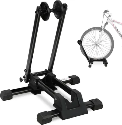 Immagine prodotto di Hebitod 1 x cavalletto per bicicletta - per ruota anteriore o posteriore, Acciaio al carbonio, nero, pieghevole