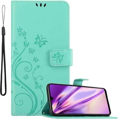 Immagine prodotto di Cadorabo cover per Huawei P30 LITE cover protettiva in turchese cover protettiva cover per telefono cellulare cover fiori custodia fiore