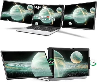 Obrázok produktu pre Prenosný monitor, rozlíšenie QHD, otáčanie o 360°, 14 palcov 2K, zástrčka EÚ