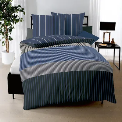 Produktbild von Kaeppel Mako-Satin Bettwäsche Skyline blau 135x200 cm + 80x80 cm