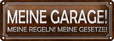 Produktbild von Blechschild Spruch 27x10cm meine Garage Regeln Gesetze Dekoration
