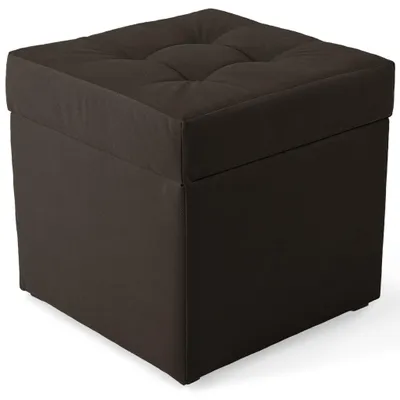 Obrázok produktu pre MG Design, tmavohnedý taburet s úložným priestorom, 45x45 cm - objem úložného priestoru 50 litrov, nosnosť do 300 kg, matný povrch, ľahko udržiavateľný, vhodný do obývačky a predsiene