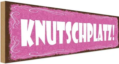 Produktbild von vianmo Holzschild 10x27 cm Knutschplatz Dekoration