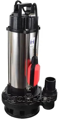 Obrázek produktu pro Ponorné čerpadlo pro stavební, odpadní a fekální vody, 1500 W, kabel 10 m. Obsahuje plovákový spínač. Průtok: 19000 l/h. Tlak: 2,6 bar