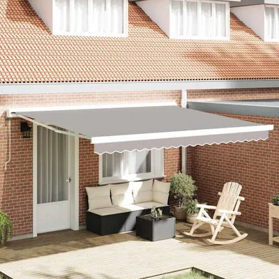 Immagine prodotto di vidaXL Telo di ricambio per tenda da sole, grigio chiaro, 4 x 3 m, poliestere