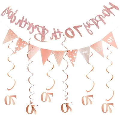 Festliche Geburtstagsbanner und Wimpelset für den 70. Geburtstag - Dekoration, Partyartikel