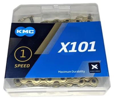 Produktbild von KMC X101 Kette 112 Links 1/2"x1/8" Gold Fahrrad-Kette 1 fach Single Speed