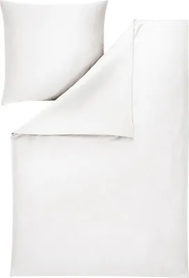 Produktbild von ESTELLA Atelier Uni-Satin Bettwäsche-Garnitur VALETTA Farbe weiss Größe 155x220 + 80x80 cm