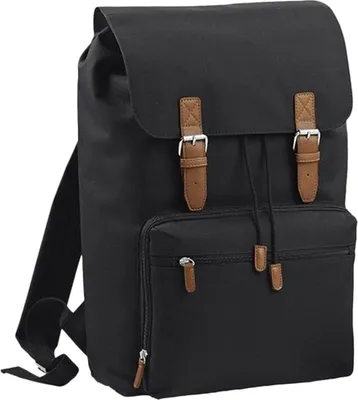 Produktbild von Bagbase Heritage Laptop-Rucksack / Rucksack, für Laptops bis zu 17 Zoll (2 Stück/Packung) BC4456 (Einheitsgröße) (Schwarz)