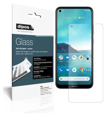 Produktbild von 2x Schutzfolie für Nokia 45385 matt - Anti-Shock 9H Folie dipos Glass Kunststoffglas
