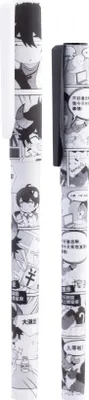 Zdjęcie produktu dla Długopis żelowy niebieski 0,5mm czarno-biały Anime Manga M&G