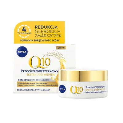 Zdjęcie produktu dla Nivea Q10 Ekstra Odżywienie Przeciwzmarszczkowy Krem Na Dzień Spf 15 50 Ml