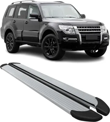 Image de Marchepieds Latéraux pour Mitsubishi Pajero V80 2007-2024 Aluminium Argent 2Pcs