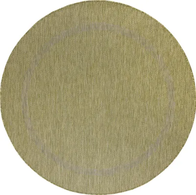Obrázek produktu pro Venkovní koberec, odolný povětrnostním vlivům, kruhový, zelený, 160x160 cm, vhodný pro kempování, zahradu nebo použití v interiéru, jednobarevný