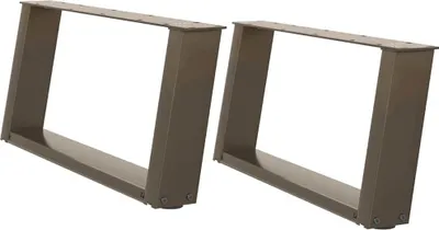 Produktbild von vidaXL Couchtischbeine U-Form 2 Stk. Naturstahl 60x(30-31) cm Stahl