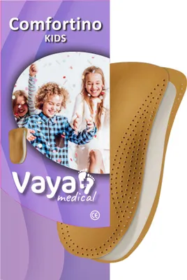 Produktbild von Orthopädische Einlegesohlen bei Querflachfuss mit Valgus Einlagen für Kinder Schuheinlagen 1 Paar Schaflederhaut Vaya Comfortino