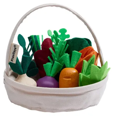 Produktbild von PlanToys- Korb mit frischem Gemüse 18,8x7,5x18,8 cm - 3y+