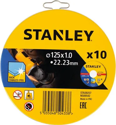 Immagine prodotto di Set di 10 dischi da taglio INOX STANLEY STA38257-XJ (Ø 125 mm)
