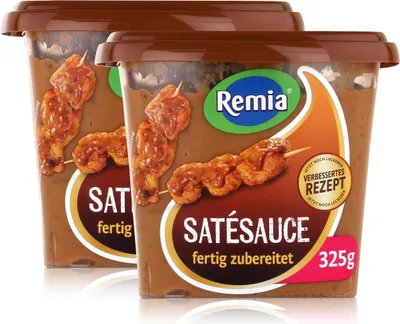 Produktbild von Remia Satésauce Erdnussauce 325g fertig zubereitet 100% pflanzlich (2er Pack)