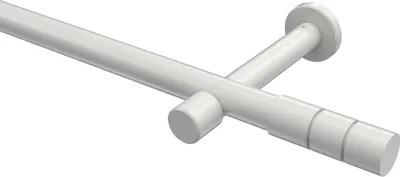 Produktbild von Interdeco Gardinenstange / Vorhangstange Weiß, Typ Prestige Elanto (Rillenzylinder) ohne Ringe, 20 mm Ø 1-läufig, 280 cm