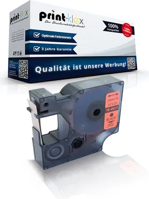 Produktbild von Kompatibles Schriftband für Dymo D1 45017 Labelwriter 400 Duo Dymo 1000 1000Plus 2000 3500 5500 Labelmaker4500 Pocket S0720540 12mm Bechriftungs Etiketten Schwarz/Rot - Color Pro Serie