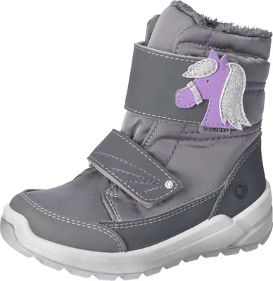 A single child's boot is shown against a white background.