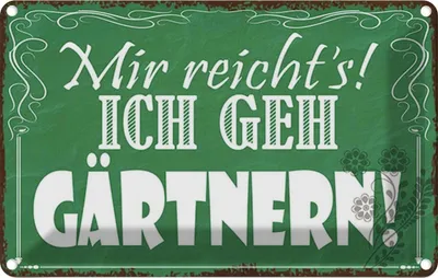 Produktbild von vianmo Blechschild 12x18 cm mir reicht`s ich geh gärtnern Dekoration Spruch Zitat