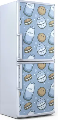 Produktbild von Kühlschrankdekoration 70x180 cm Aufkleber auf dem Kühlschrank - Milch und Keks