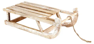 Produktbild von Schlitten aus Holz Dekoschlitten Holzschlitten Weihnachtsdeko Winterdeko 50x24x16cm