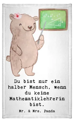 Produktbild von Mr. & Mrs. Panda Handtuch Mathematiklehrerin Herz - Weiß - Geschenk, Lustig, Kleines, Mathe, Gästetuch, Lehrer, Mini-Handtuch, Witzig, Referendariat, Klein, Spruch