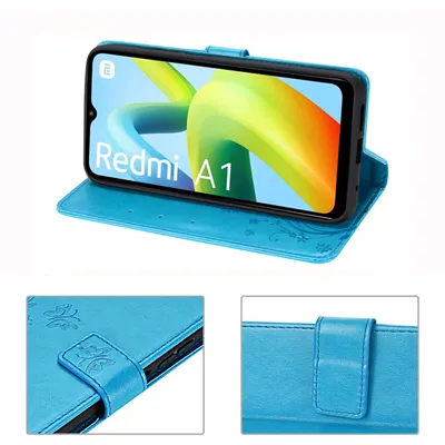 Produktbild von Hülle Xiaomi Redmi A1, Handy Tasche Handyhülle Flip Wallet Case Klapphülle Etui Blau