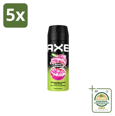 Image de 5 x Déodorant spray Axe Epic Fresh, 150 ml - Pack de 5