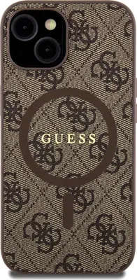 Produktbild von Guess GUHMP15MG4GFRW iPhone 15 Plus / 14 Plus 6.7" braun hardcase 4G Collection Leder Metal Logo MagSafe Schutzhülle