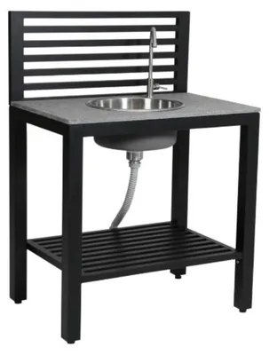 Produktbild von Outdoorküche Bellac 90 x 127 x 60 cm Aluminium Granit Schwarz