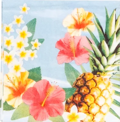 Zdjęcie produktu dla Hawajskie serwetki papierowe akcesoria imprezowe 20 sztuk kolorowe 33x33cm - jeden rozmiar dla wszystkich