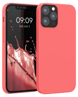 Produktbild von kwmobile Handyhülle für iPhone 12 Hülle / iPhone 12 Pro Hülle - Silikon Handy Case - weiche Oberfläche - kabelloses Laden - Leuchtende Koralle