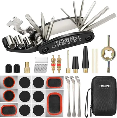 Produktbild von 16-in-1 Multifunktions-Fahrradwerkzeugset, Inklusive Reparatur- und Reifenlichtkit, 3 Reifenheber, 5