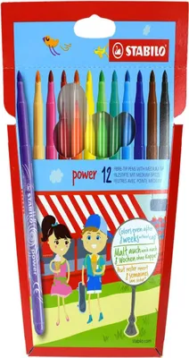 Obrázok produktu pre Plstené pero - STABILO power - balenie 12 kusov - 12 rôznych farieb