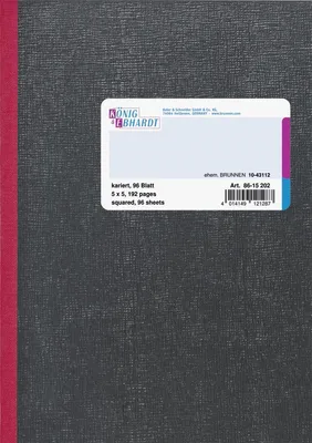 Immagine prodotto di 5X König & Ebhardt 8615202 blocco note, A5, 96 fogli / 192 pagine, cartoncino rigido, brossura rigida, 70 g/m², nero