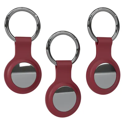 Produktbild von EAZY CASE - 3er Set Schlüsselanhänger für AirTag Anhänger Hülle Silikon Bordeaux Rot AirTags Schutzhülle Air Tracker Schlüsselanhänger mit Schlüsselring Air Tag Anhänger für Hund, Katze, Kinder