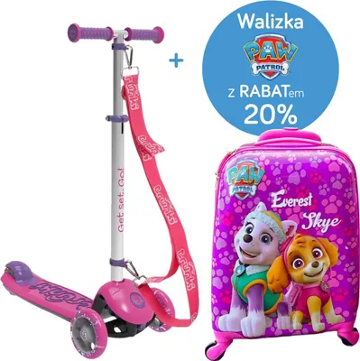 Zdjęcie produktu dla Trunki Składana hulajnoga, różowa, duża, od 3-9 lat
