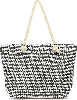 Produktbild von BambiniWelt by Rafael K. Strandtasche mit Reißverschluss XXL Beachbag Shopper Einkaufstasche Schultertasche für Damen
