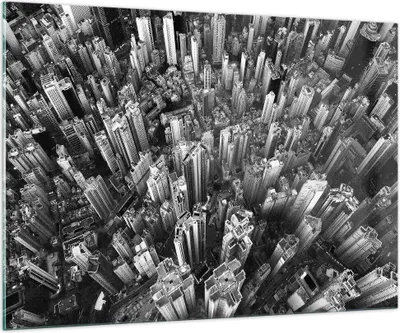 Produktbild von Bilder auf glas - Einteilig - Wolkenkratzer mit Berge - 100x70cm - Glasbilder - Wandbilder - Bilder - zum Aufhängen bereit - Wanddekoration aus Glas - Glas Bilder - Wandbild auf Glas - GAA100x70-4453