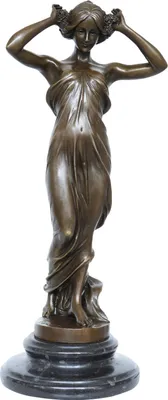 Produktbild von Bronzeskulptur Nymphe Frau im Antik-Stil Bronze Figur 34cm