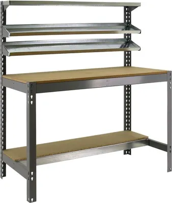 Produktbild von PROREGAL Werkbank BUFFALO mit Frontablage | HxBxT 84x120x61cm | Traglast 600kg | Grau