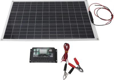 Immagine prodotto di Kit pannello solare 300 W in silicio monocristallino con regolatore di carica e clip per batteria da 18 V per camper e campeggio