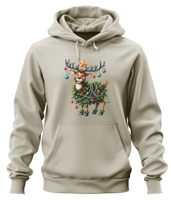 Productafbeelding van Kerstrendier, schattig, grappig, kerstboomornamenten, cadeau, uni, hoodie, sweater, natuur, S